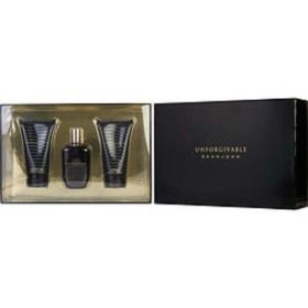 Unforgivable By Sean John Edt Spray 4.2 Oz & Aftershave Balm 3.4 Oz & Shower Gel 3.4 Oz For Men