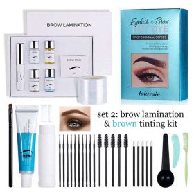 Brow Lamination And Tint Kit (Color: Set 2 Brown)