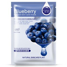 HanChan Skin Care Plant Facial Mask Moisturizing Oil Control (Color: Blueberry)